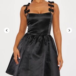 Fashion Nova Black Satin Mini Dress